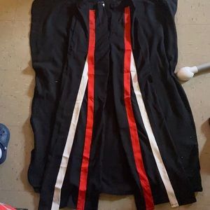 Black ,red,and white pants